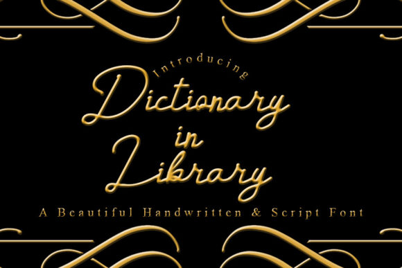 Dictionary in Library: A Timeless Script Font for Crafters